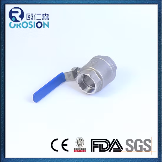 SS304 316 Edelstahlgriff mit verriegelbarem Innengewinde BSPP BSPT NPT 2PC Kugelhahn